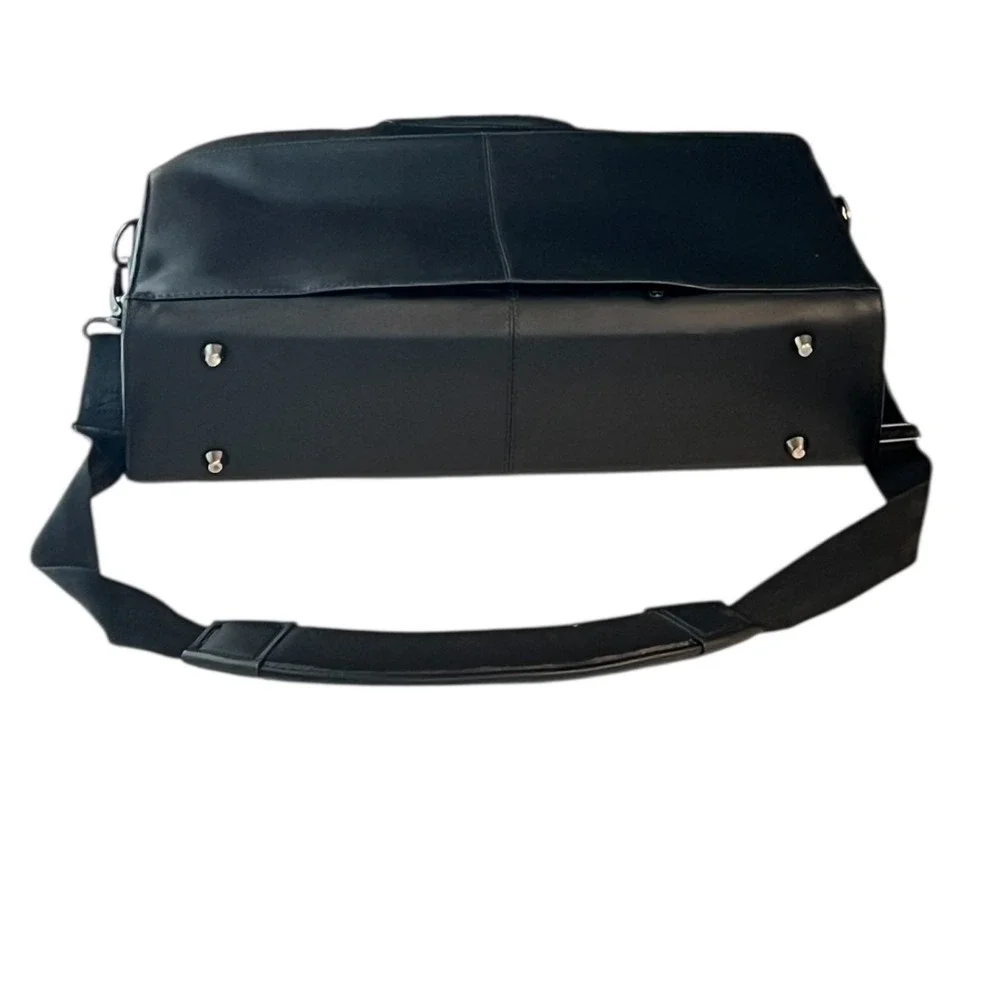 Dell Leather Laptop Briefcase Black Messenger Bag Shoulder Strap‎